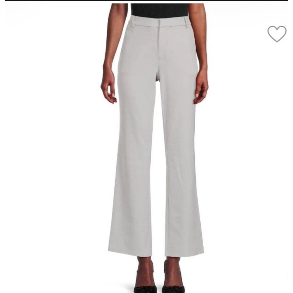 Area Stars Womens Light Gray Wide Leg Flare Trousers Work Office Corporate Pants